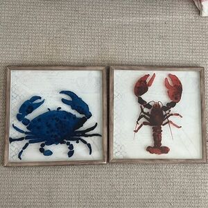 Framed Crab and Lobster Art Prints